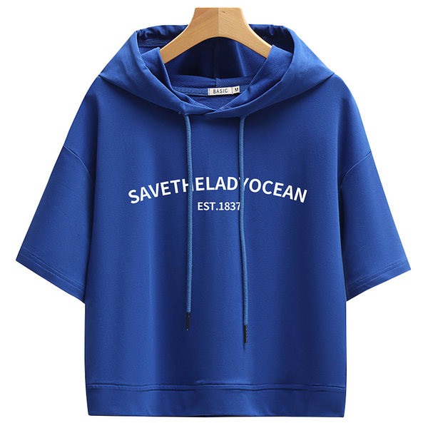 Alkalmi női kapucnis pulóver 3/4-es ujjal