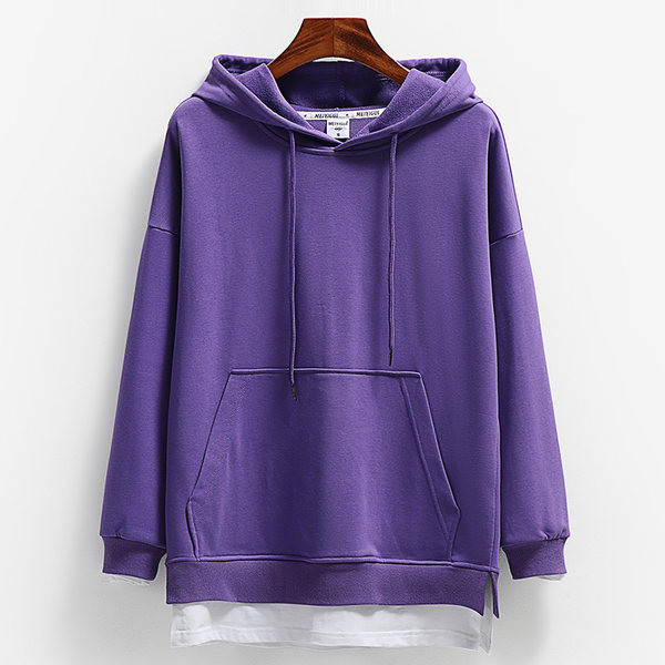 Ženska majica s kapuljačom slobodnog uzorka i V-izrezom