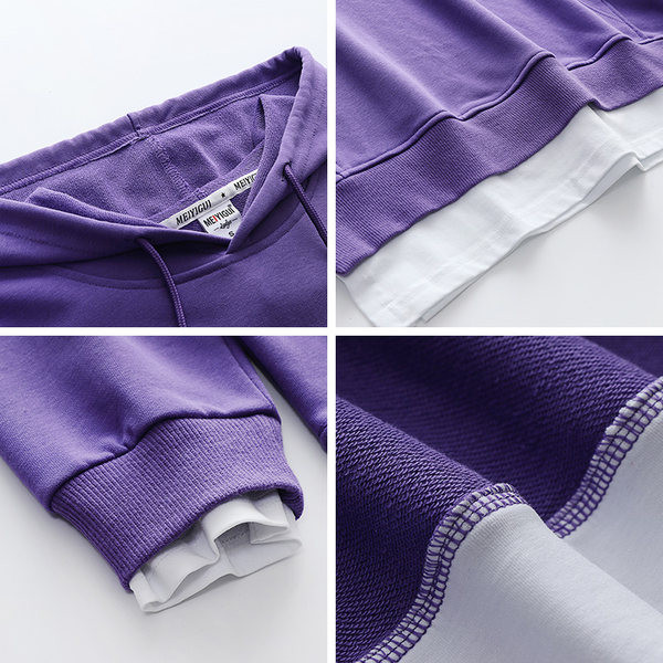 Ženska majica s kapuljačom slobodnog uzorka i V-izrezom