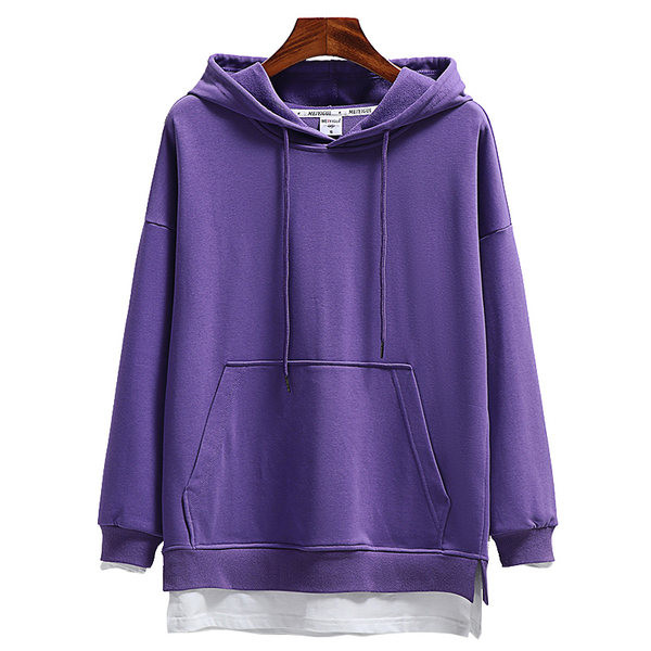 Ženska majica s kapuljačom slobodnog uzorka i V-izrezom