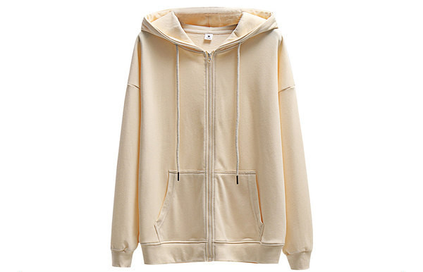 Γυναικείο φούτερ φαρδύ σχέδιο με κορδόνια και φερμουάρ