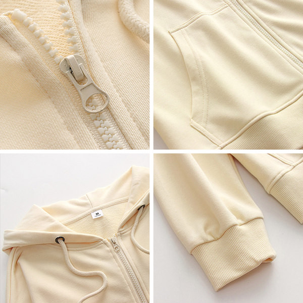 Γυναικείο φούτερ φαρδύ σχέδιο με κορδόνια και φερμουάρ