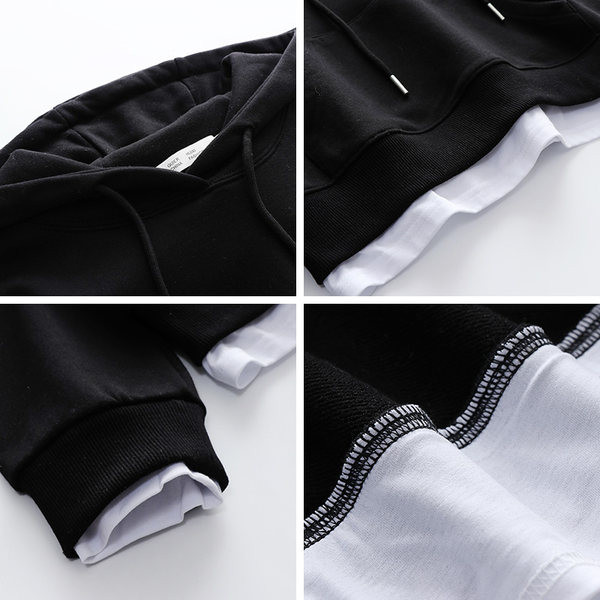 Дамски суичър с качулка и връзки подходящ за ежедневието