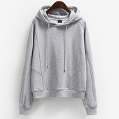 Sportos laza pulóver kapucnival és nyakkendővel