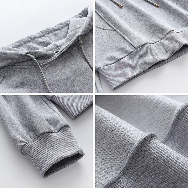 Sportos laza pulóver kapucnival és nyakkendővel