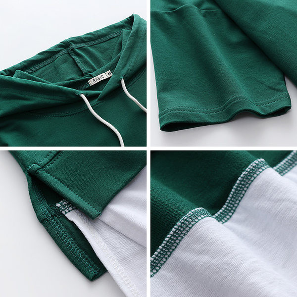 Tiszta modell nyári 3/4 ujjú kapucnis női pulóver