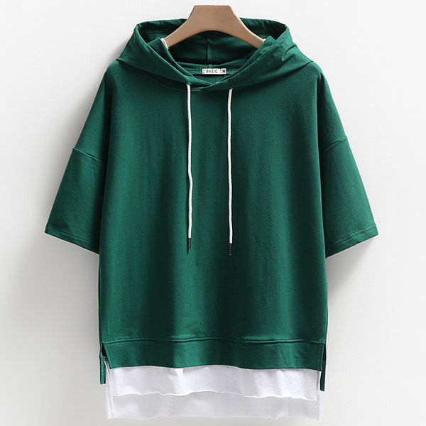 Tiszta modell nyári 3/4 ujjú kapucnis női pulóver