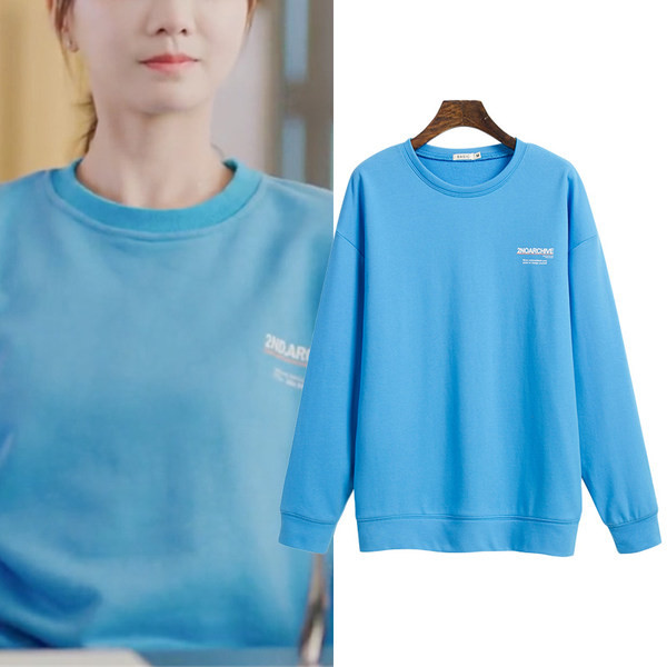 Női pulóverek V-nyakkivágással - kék színben