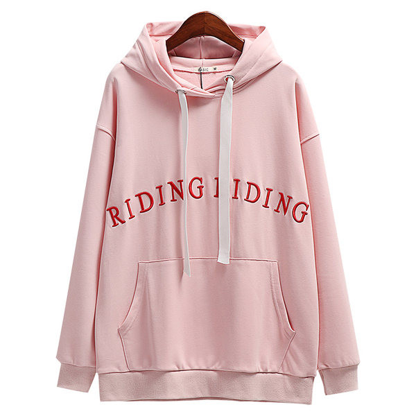 Tasuta mustriga naiste kapuutsiga dressipluus