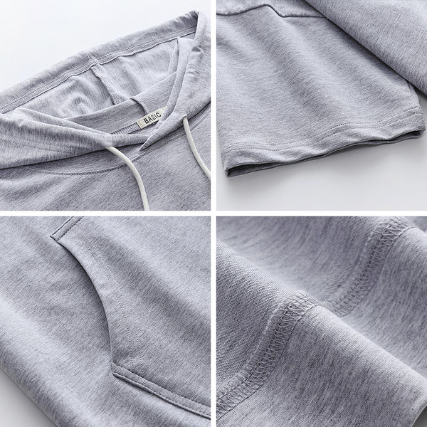 Γυναικείο φούτερ σε διάφορα χρώματα με κοντό μανίκι