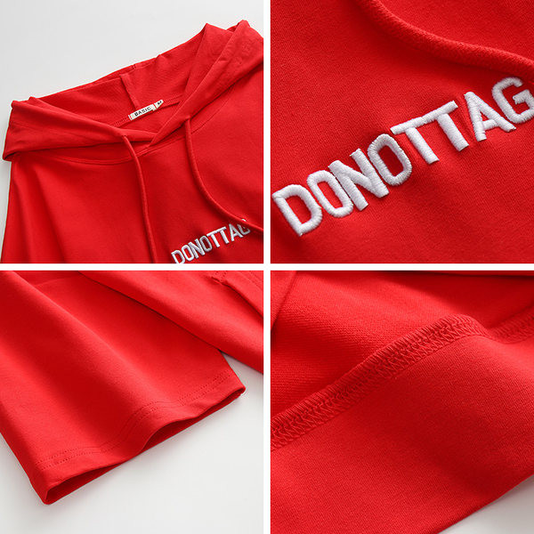 Hímzett feliratú, alkalmi női kapucnis pulóver