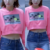 Γυναικεία φούτερ - κοντά σε ροζ χρώμα