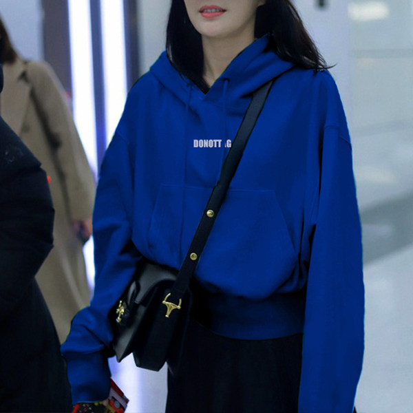 Kevad-sügis naiste dekoratiivtrükiga sviiter kapuutsiga