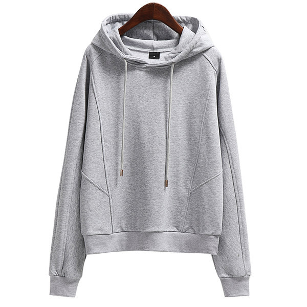 Szürke színű, kapucnival ellátott női pulóverek