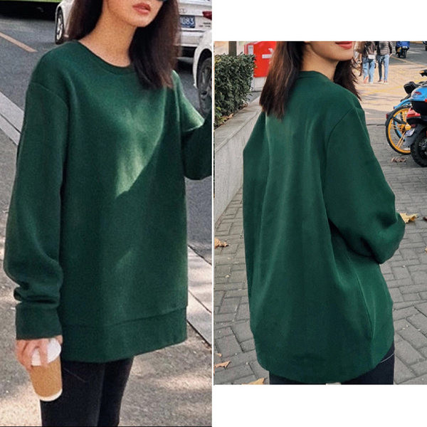 Нов модел дамски суичър с овално деколте подходящ за ежедневието