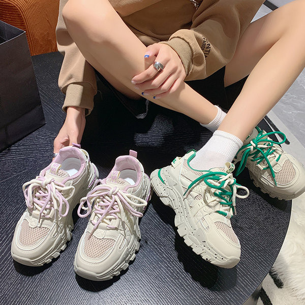 Női alkalmi tornacipő kétszínű fűzővel