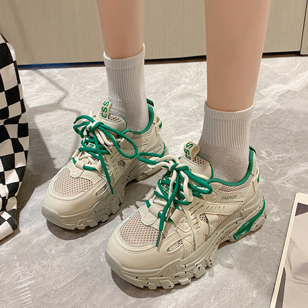 Női alkalmi tornacipő kétszínű fűzővel