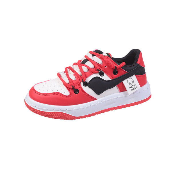 Sporty casual sneakers από οικολογικό δέρμα με κορδόνια