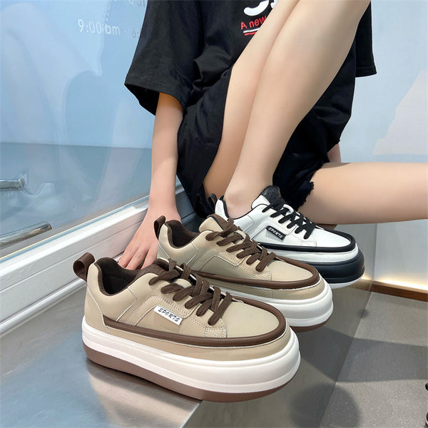 Ženske ležerne tenisice s okruglim prstima na vezanje