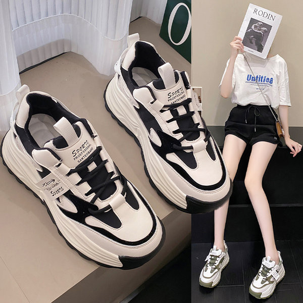 Γυναικεία casual sneakers - ψηλή σόλα