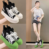 Ženske dvobojne ležerne tenisice od tkanine na vezanje