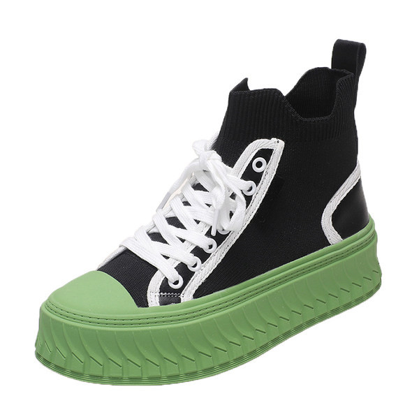 Ženske dvobojne ležerne tenisice od tkanine na vezanje