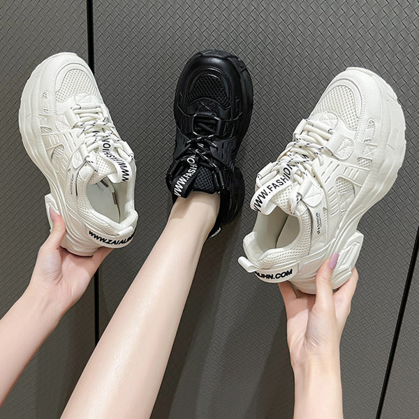 Δίχρωμα casual sneakers με πλατφόρμα για γυναίκες