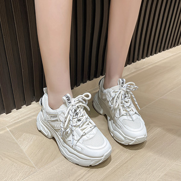 Δίχρωμα casual sneakers με πλατφόρμα για γυναίκες
