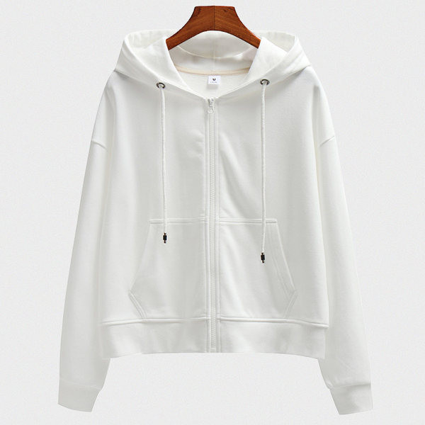 Női pulóver cipzárral és kapucnival, különböző színekben