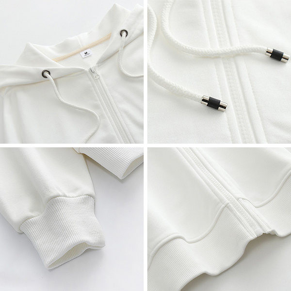 Női pulóver cipzárral és kapucnival, különböző színekben