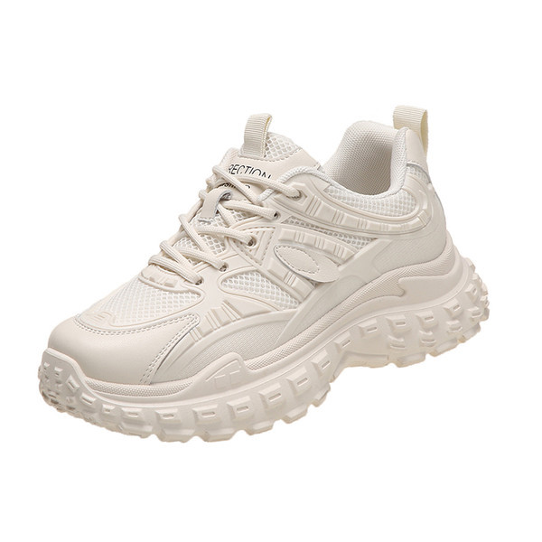 Γυναικεία αθλητικά sneakers από υλικό που αναπνέει και ψηλή τραχιά σόλα 5cm