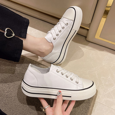 Ležerne ženske tenisice s ravnim đonom - bijele, crne i smeđe boje