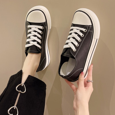 Ležerne ženske tenisice s ravnim đonom - bijele, crne i smeđe boje