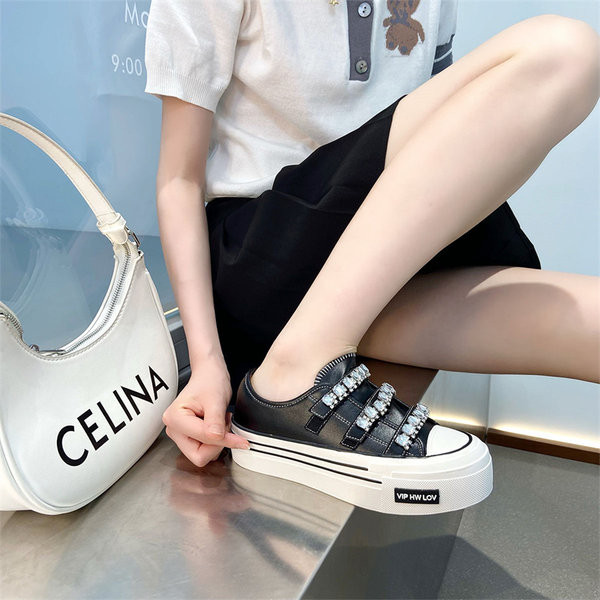 Nauji madingi dviejų spalvų moteriški sportbačiai su dekoratyviniais akmenimis