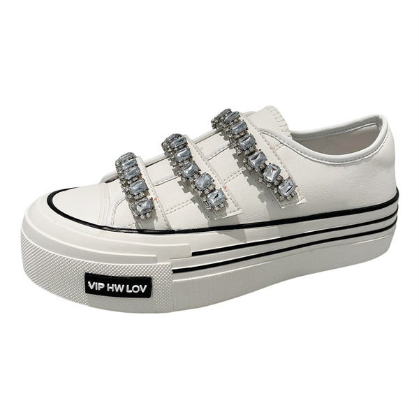 Nauji madingi dviejų spalvų moteriški sportbačiai su dekoratyviniais akmenimis