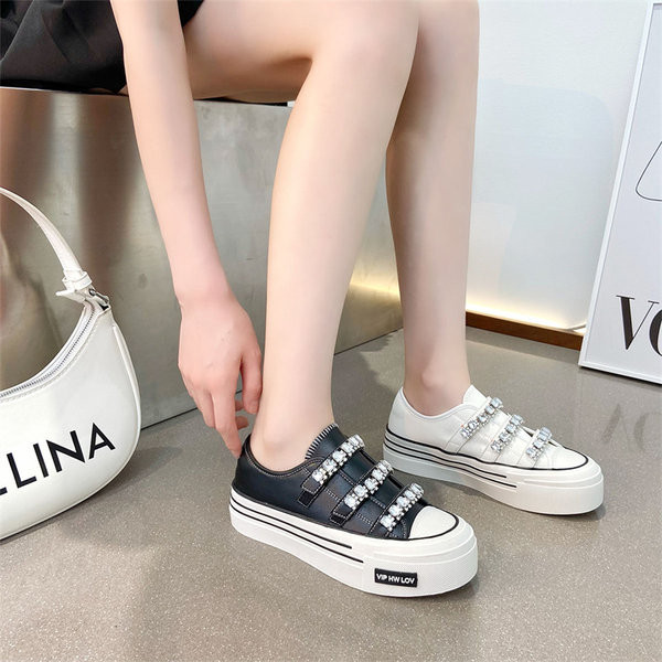 Nauji madingi dviejų spalvų moteriški sportbačiai su dekoratyviniais akmenimis