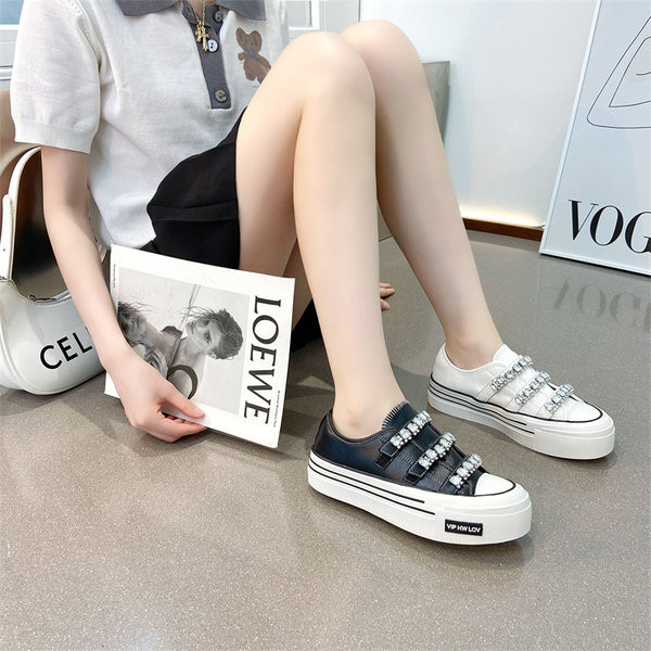 Nauji madingi dviejų spalvų moteriški sportbačiai su dekoratyviniais akmenimis