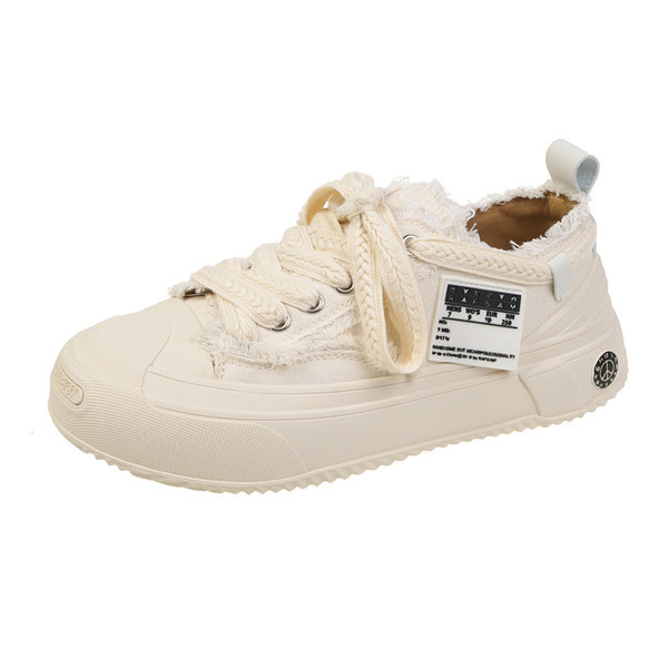 Tekstiliniai moteriški sportbačiai su raišteliais ir šypsenos siuvinėjimu