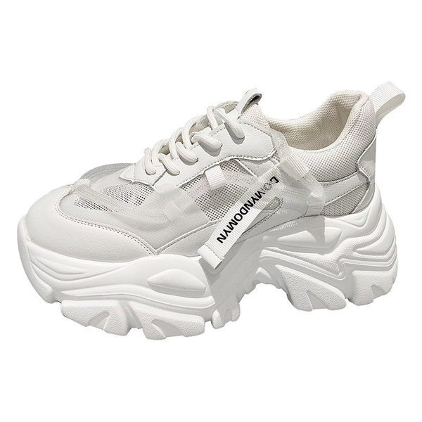 Női tornacipő - platformmal és hálóval