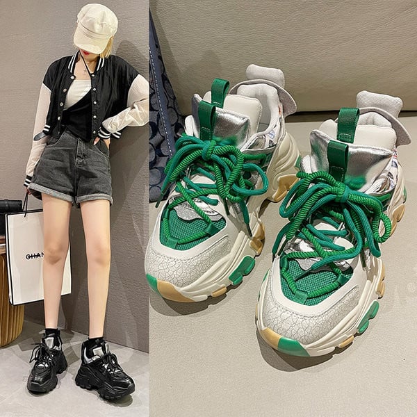 Moteriški sportiniai sportbačiai – su platforma