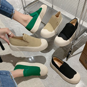 Изчистен модел дамски текстилни кецове с равна подметка