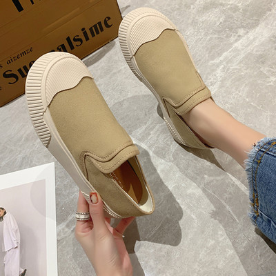 Изчистен модел дамски текстилни кецове с равна подметка