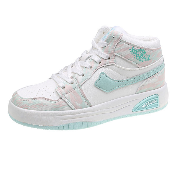 Moteriški laisvalaikio sportbačiai plokščiu padu – aukšto modelio