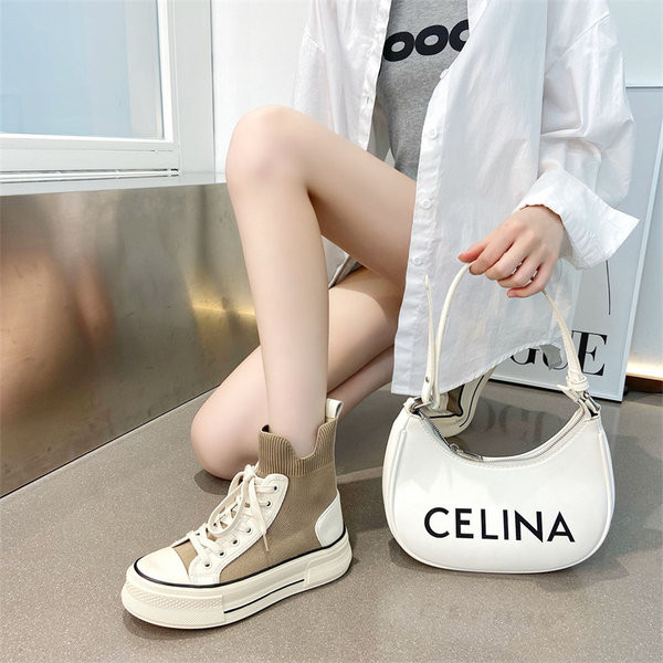 Ženske ležerne visoke tenisice s ravnim potplatom