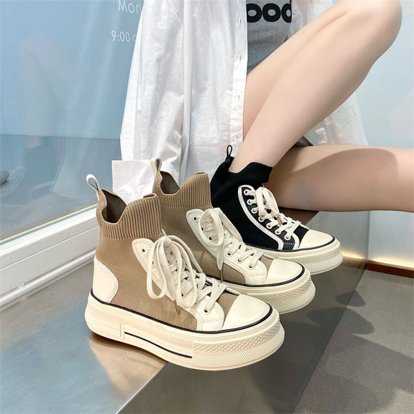 Ženske ležerne visoke tenisice s ravnim potplatom