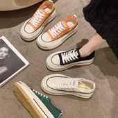 Ženske platnene tenisice u četiri boje sa vezicama i ravnim potplatom