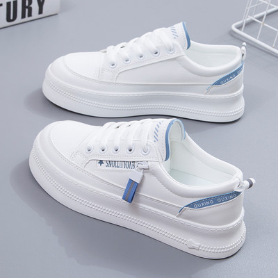 Γυναικεία casual δερμάτινα sneakers με κορδόνια