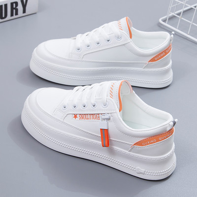 Γυναικεία casual δερμάτινα sneakers με κορδόνια
