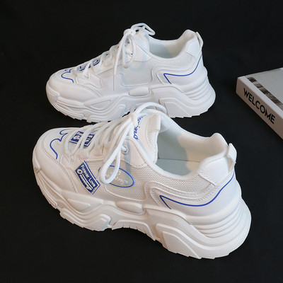 Γυναικεία casual sneakers με πλέγμα σε λευκό χρώμα