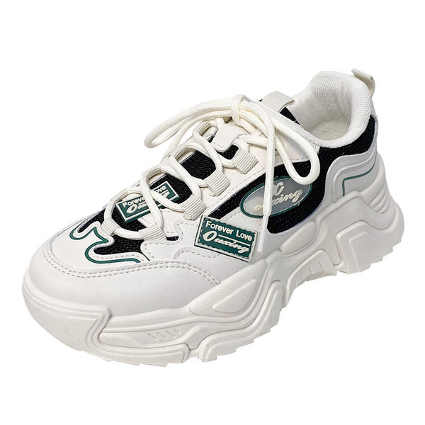 Γυναικεία casual sneakers με πλέγμα σε λευκό χρώμα